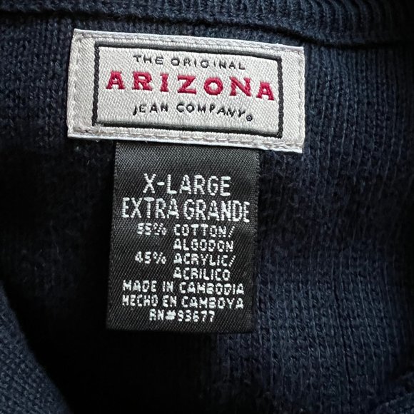 Arizona Jean Mens Sweater XL Navy Casual Pullover 1/4 Zip EXCELLENT condition - Picture 3 of 9